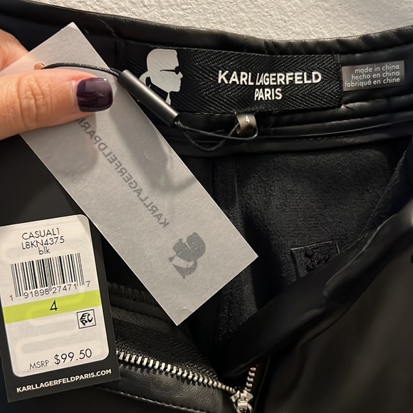 Karl lagerfeld pleather skirt size 4 - Picture 3 of 4